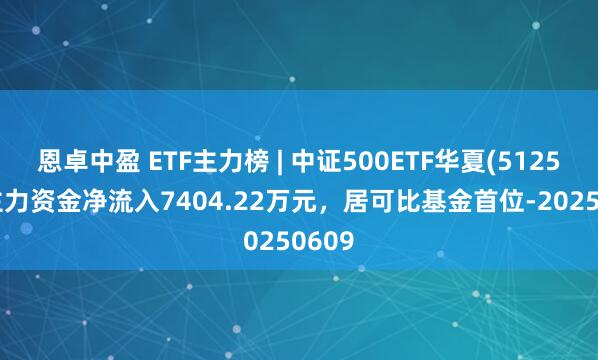 恩卓中盈 ETF主力榜 | 中证500ETF华夏(512500)主力资金净流入7404.22万元，居可比基金首位-20250609