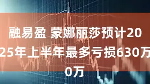 融易盈 蒙娜丽莎预计2025年上半年最多亏损630万