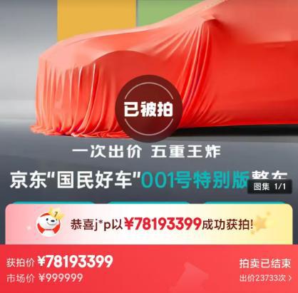 牛道配资 京东汽车拍出近8000万天价？独家回应：正联系用户确认